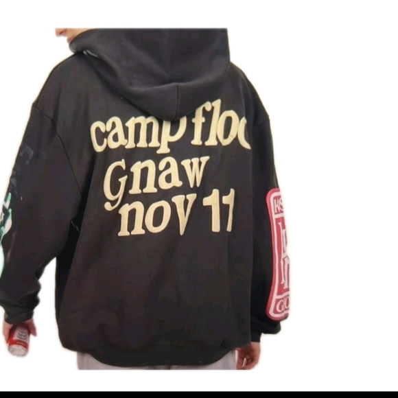 Doncare Mens Gray Lucky I See Ghosts Kids See Ghosts West Rapper Hoodie L - Picture 3 of 11